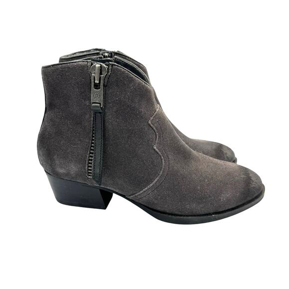 Bussola Alameda Gray Suede Leather Ankle Zip Up Western Booties Ankle Boots - Picture 3 of 13